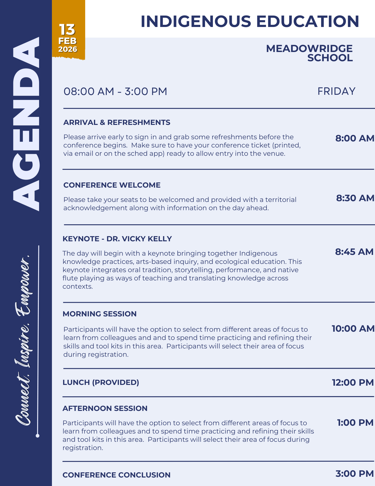 Meadowridge AGENDA 2026