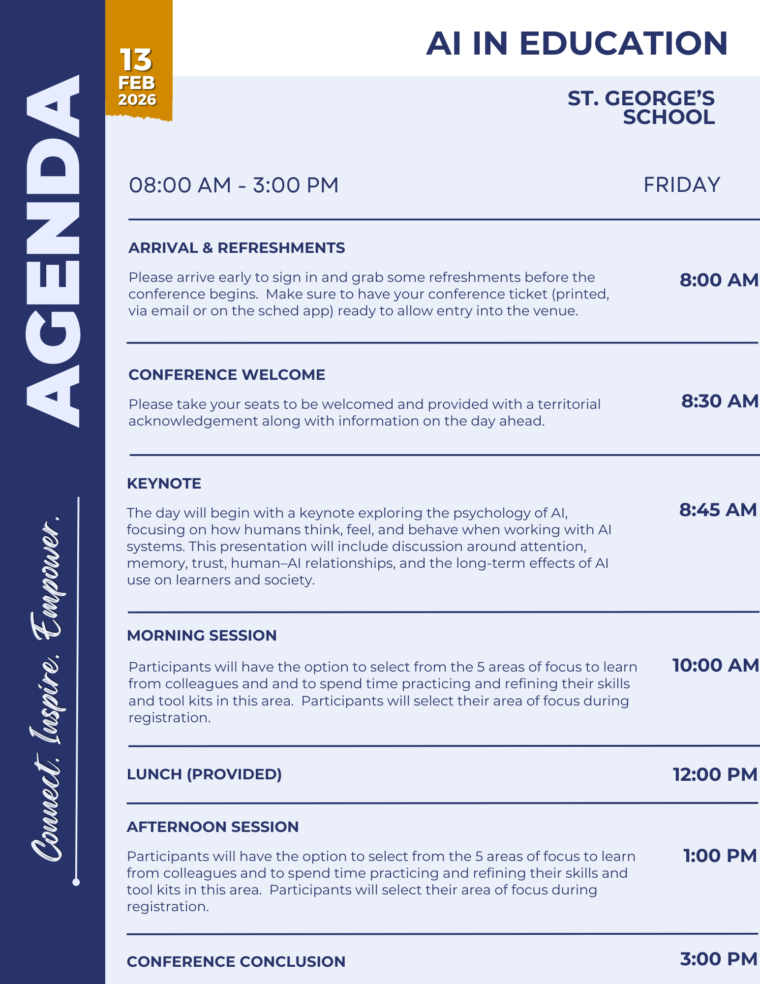 St. George's AGENDA 2026